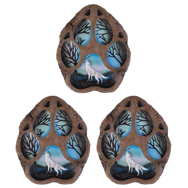 3PK MDI Stick Incense Burner Wolf Print Stand 130x155mm Home Fragrance Decor