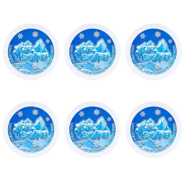 6PK MDI Ice Slime Stress Reliever Sensory/Tactile Squishy Kids Toy Snowy White