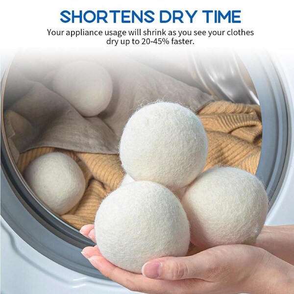 Vivva 6Pack Wool Dryer Balls,Premium Reusable New Zealand Natural Fabric Softener-7cm