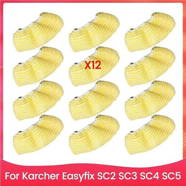 JOYBUY 12PCS Steam Mop Cloths Cover for Karcher Easyfix SC2 SC3 SC4 SC5 Handheld Vacuum Cleaner Parts Micro