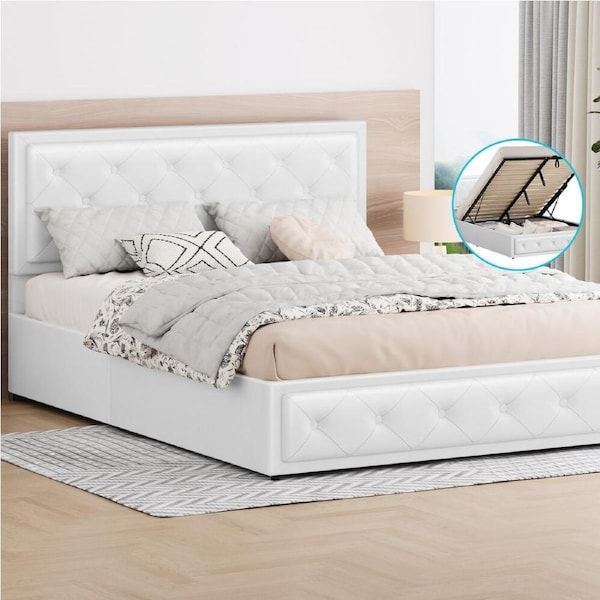 ALFORDSON Bed Frame Queen Size Gas Lift Storage Mattress Base Leather DIANA