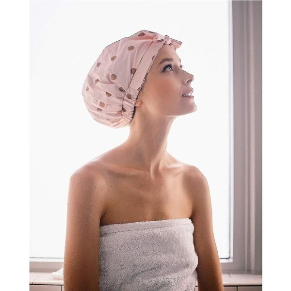 Luxury Shower Cap For Women, Waterproof Bowknot Bathing Caps, Reusable Shower Gift