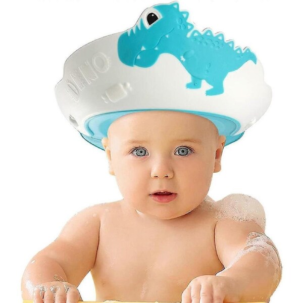 (blue) Baby Shower Cap, Toddler Shower Cap With Visor, Adjustable Baby Shower Cap For Eye, Ear And Face Protection.