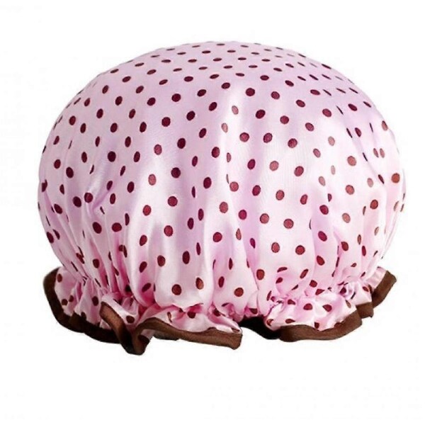 Shower Cap, 1 Pieces Waterproof Shower Cap, Reusable Bath Caps with Elastic Bands for Women Girls Shower SPA Salon(B)