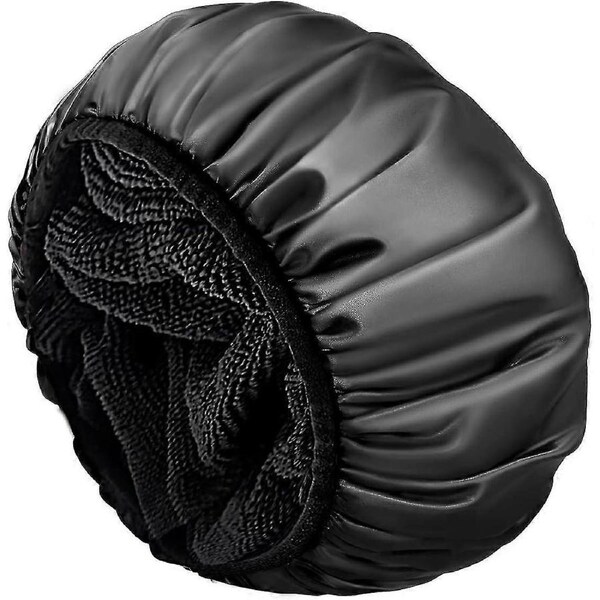 2024 Shower Cap, Oversized Triple Dryer Women's Shower Cap Microfibre Terry Cloth Silky Satin, Waterproof Reusable Shower Cap For Long Hair