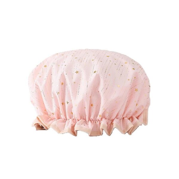 Shower Cap, Adjustable Shower Caps for Women, Extra Large Upgrade Double Hair Layers Cap, Bath Caps Shower Hat Women (StarPink) Ref: 5181