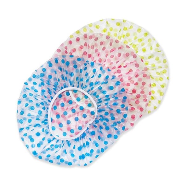 Pack Of 3 Shower Caps For Women Men, Waterproof Bath Cap Multipurpose Shower Cap For Long And Short Hairs