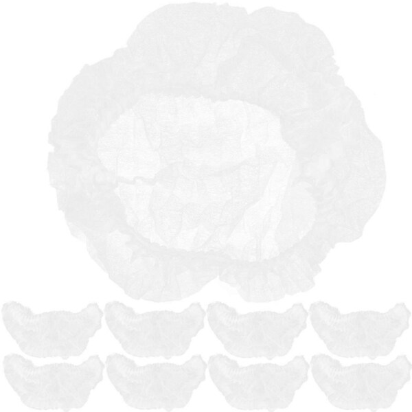 100 Pcs Shower Cap Disposable Hair Nets Breathable Disposable Caps Nonwoven Cap Unisex Hats Disposable Shower Caps