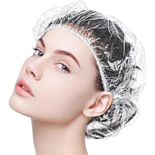 200pcs Disposable Shower Caps, Women's Super Stretch Large Shower Caps - Waterproof Hair Caps for Shower Home Use Hotel and Hair Salon Plastic Shower