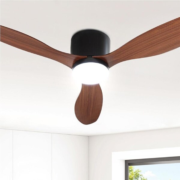 52 Inch Devanti Ceiling Fan DC Motor w/Light w/Remote - Dark Wood