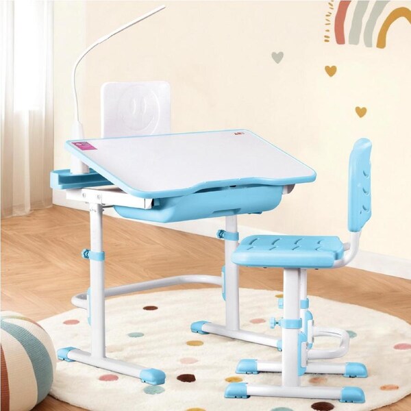 1 Keezi Kids Table and 1 Chair Set Study Desk Pink