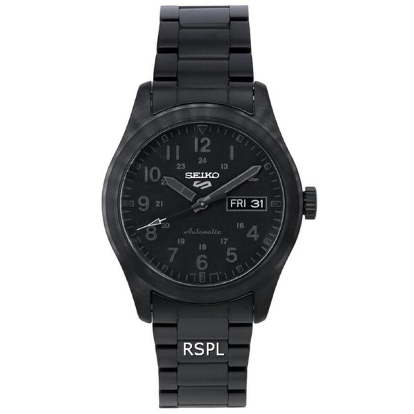 Seiko 5 Sports Automatic SRPJ09K1 Mens Watch Stealth Black Dial 100M Day/Date Display Power Reserve