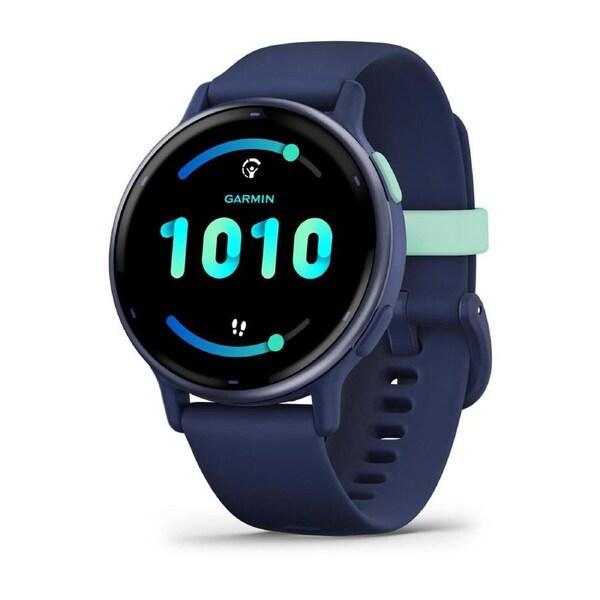 Garmin Vivoactive 5 - Metallic Navy Aluminum Bezel with Navy Case and Silicone Band
