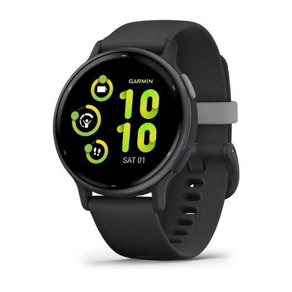 Garmin Vivoactive 5 - Slate Aluminum Bezel with Black Case and Silicone Band