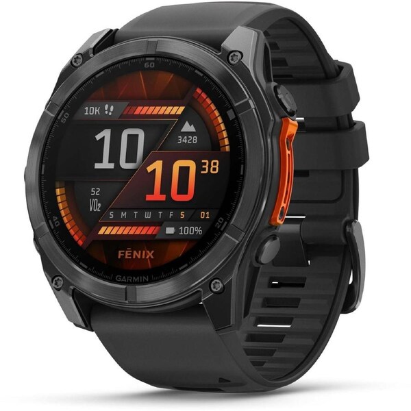 Garmin fenix 8 - 51mm AMOLED Slate gray with black silicone band