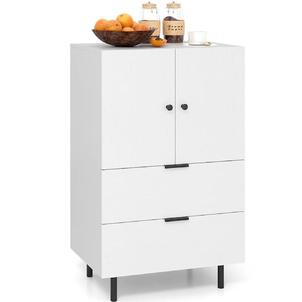 Costway Sideboard Buffet Cabinet 2-Door Serving Cupboard Kitchen Floor Coffee Bar Station