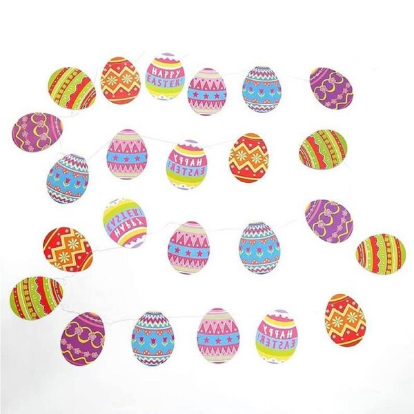 Colourful Easter Egg Paper Garland 3m