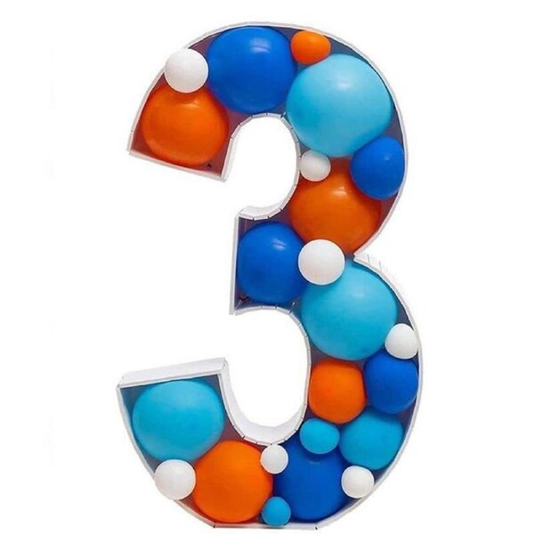 100cm Jumbo Balloon Mosaic Number Frame - Number 3
