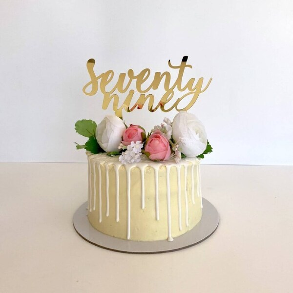 Acrylic Gold 'seventy nine' Birthday Cake Topper