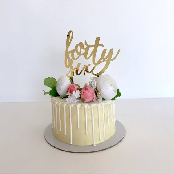 Acrylic Gold 'forty six' Cake Topper