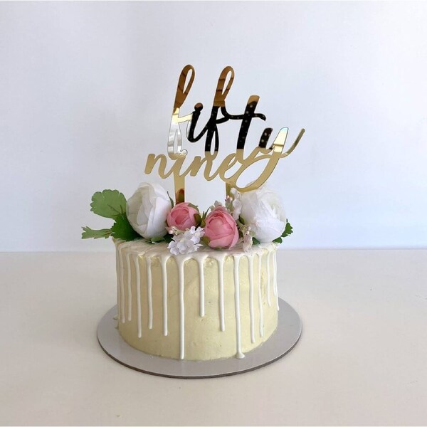 Acrylic Gold 'fifty nine' Birthday Cake Topper