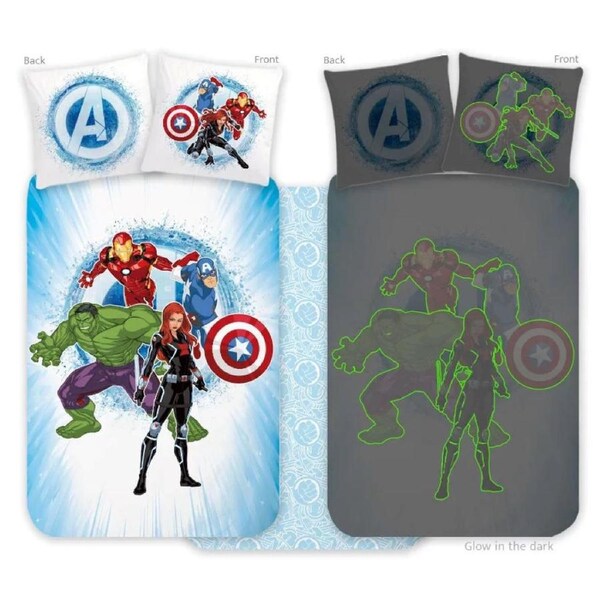Marvel Avengers glow-in-the-dark Quilt Cover Set - Toddler Bed Size
