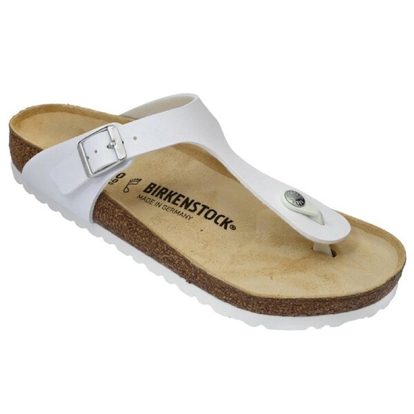 Birkenstock Unisex Gizeh Birko-Flor Regular Fit Sandals White 41