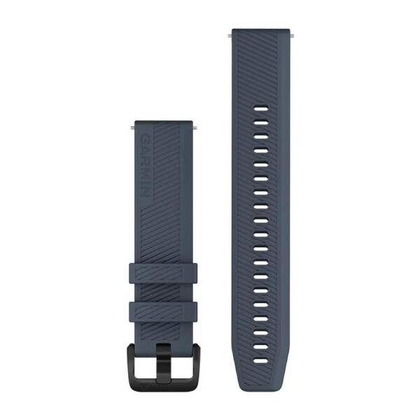 Garmin Quick Release 20mm - Granite Blue/ Black Stainless Steel Silicone Band