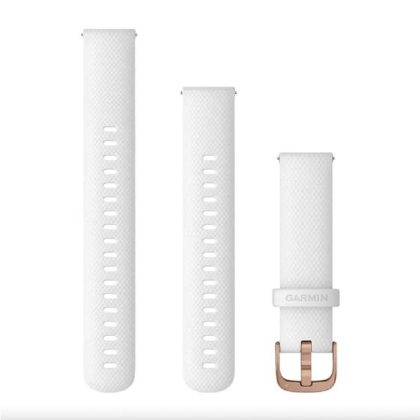 Garmin Quick Release 18mm - White Band w/rose Gold Silicone Band
