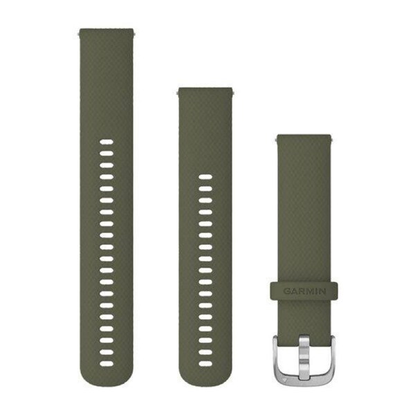 Garmin Quick Release 20mm - Moss/Silver Silicone Band 2