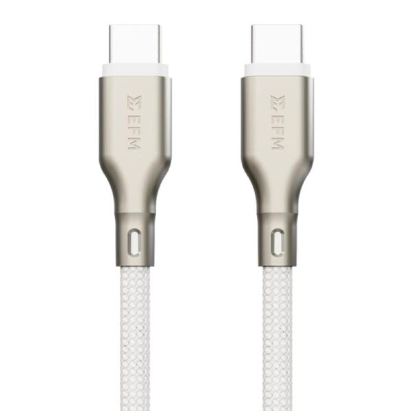 EFM USB-C to USB-C Pro Power and Data Cable with Aramid Fibre Reinforcement 1M - White