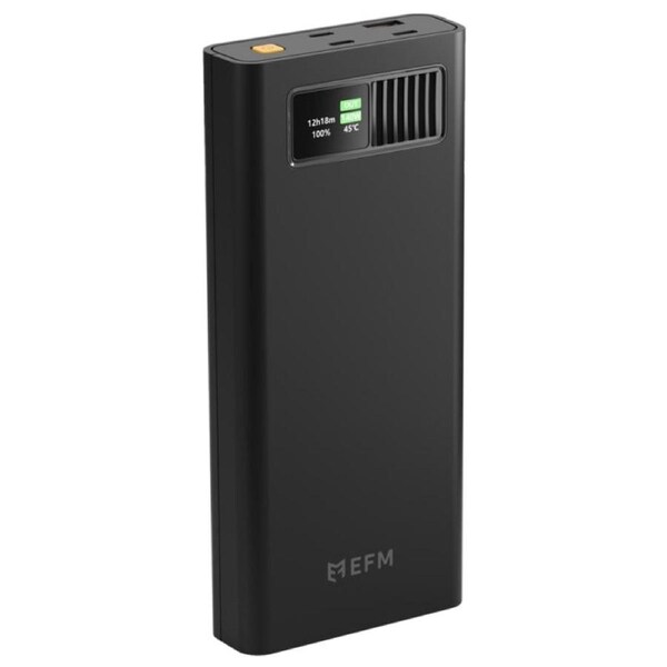 EFM 27,000mAh Laptop Power Bank with Intelligent Digital Display and Power Delivery 3.1 - Black
