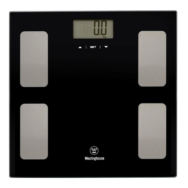 Westinghouse 150kg Bathroom Scales Bath Personal Tempered Glass Digital in Black