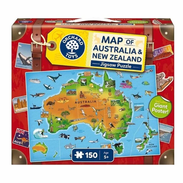 Orchard Toys - Educational Map of Australia & New Zealand Jigsaw Puzzle - 150 Pieces