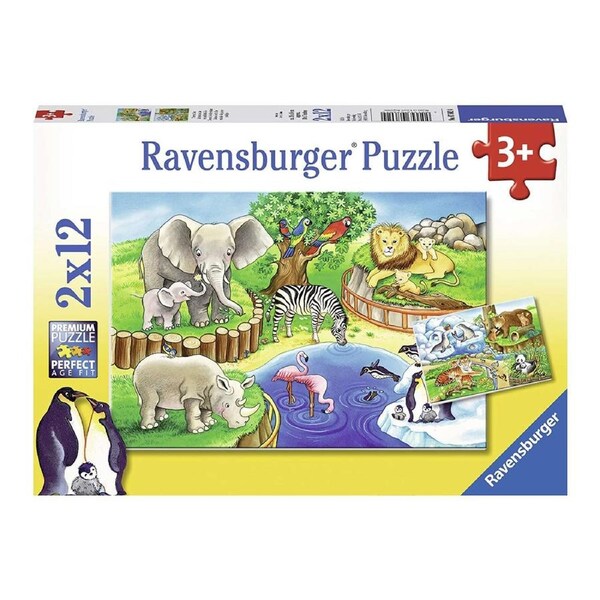 Ravensburger - Animals in the Zoo Puzzle 2x12 Pieces