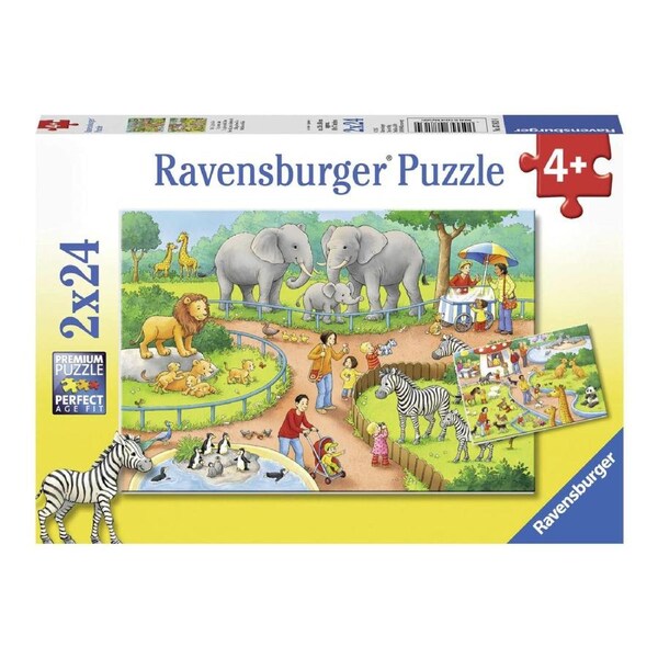 Ravensburger - A Day At The Zoo Puzzle 2x24 Pieces