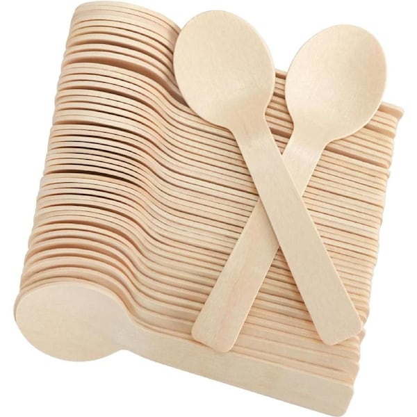 1800pcs 16cm Disposable Wooden Spoons Eco Friendly Cutlery Extra Strong Bulk