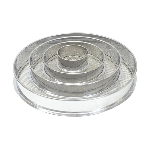 4pcs Stainless Steel Ring/Mesh Garden Sieves Set - Silver