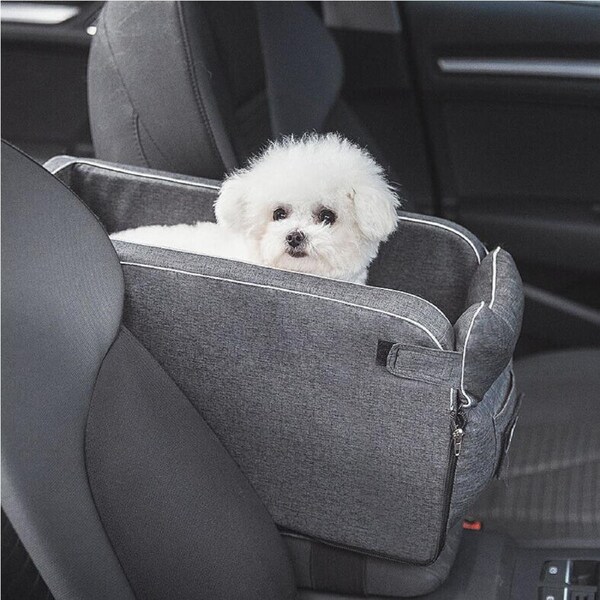 Car Pet Seat Auto Seat Center Console Dog Cat Nest Pad Removable Pet Carrier
