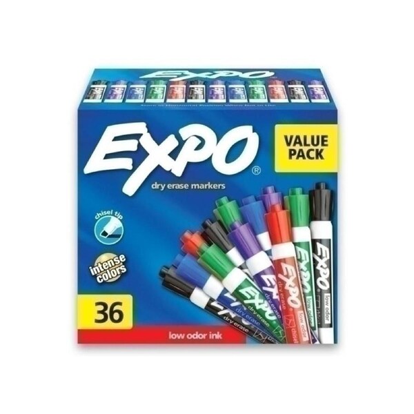 EXPO D/E WB Marker CT Assorted Box of 36