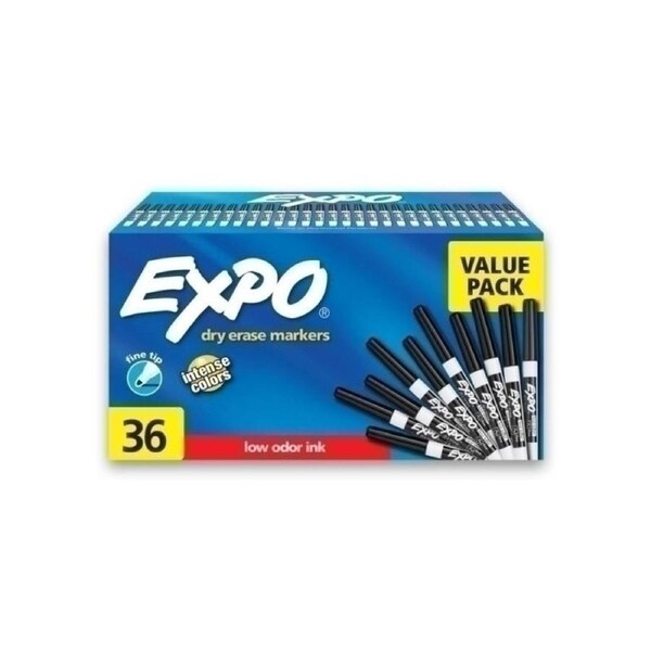 EXPO D/E WB Marker FT Blk Box of 36