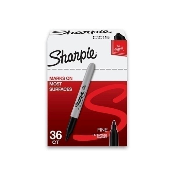 SHARPIE Permanent Marker Fine Black Box of 36