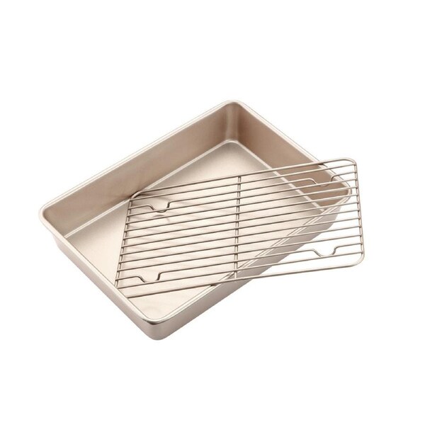 Chefmade Deep Non-Stick Roasting/ Baking Pan With Rack 34.5 x 24.5 x 6cm