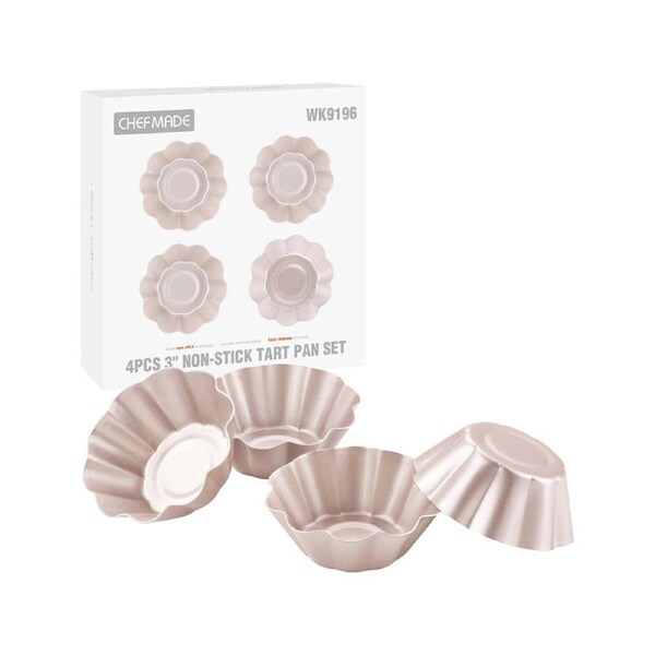 Chefmade Non-Stick Fluted Tartlet Pan Set of 4