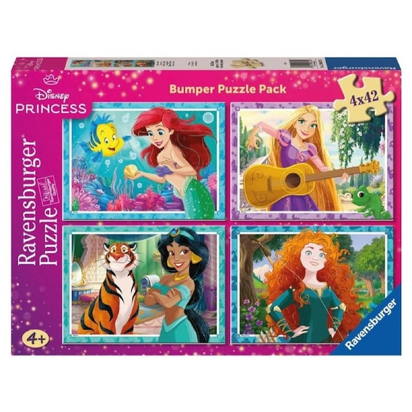 Ravensburger Disney Princess Bumper Puzzle Pack 4 x 42 Piece Jigsaw Puzzle