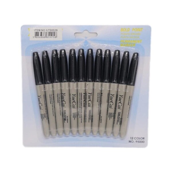12-Color Set Oil-Based Marker Pens