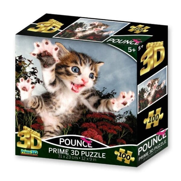 Prime 3D - Pounce Kitten - 100 Piece 3D Jigsaw