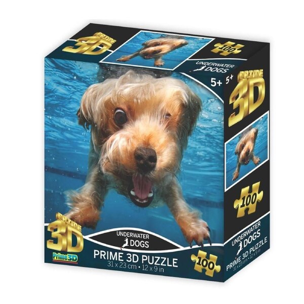 Prime 3D - Under Water Dogs Brady - 100 Piece 3D Jigsaw