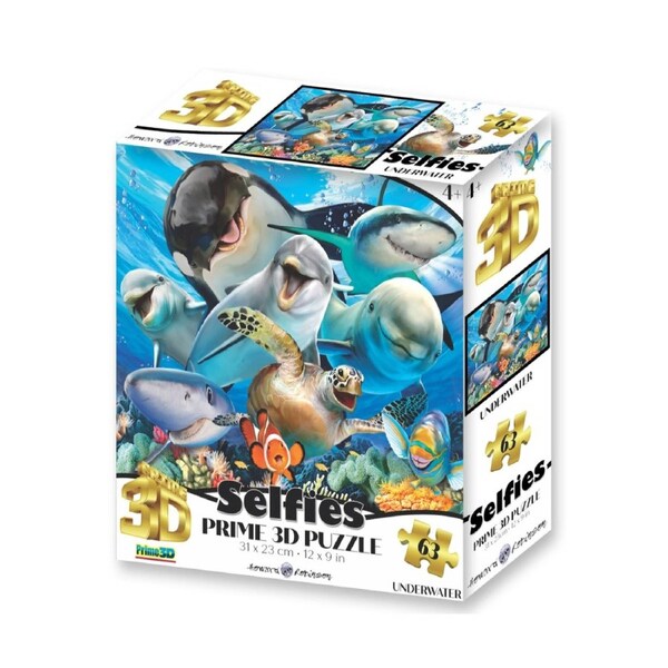 Prime 3D - Underwater Selfie - 63 Piece 3D Jigsaw