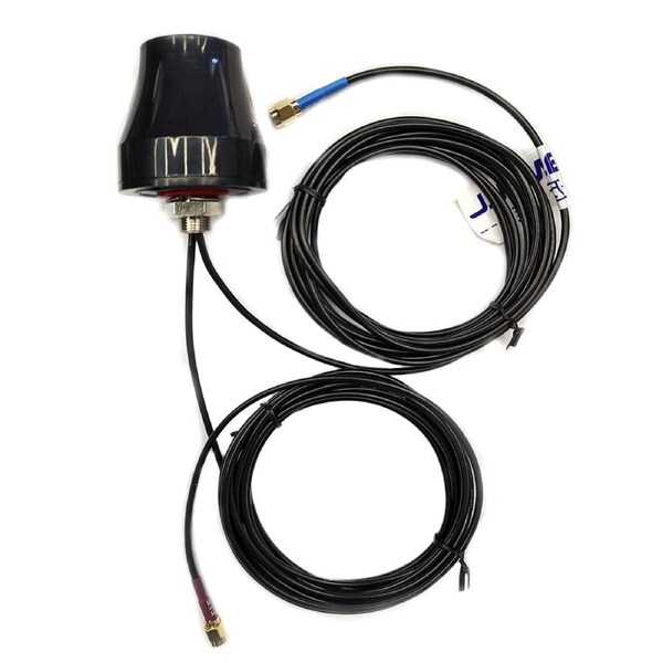 RF Outlet GPS and 4G LTE Combo Antenna with 700MHz Band Cylinder Shape Screw Mount SMA Male Dual Antennas